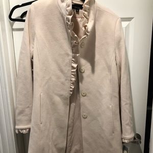 Long cream wool coat